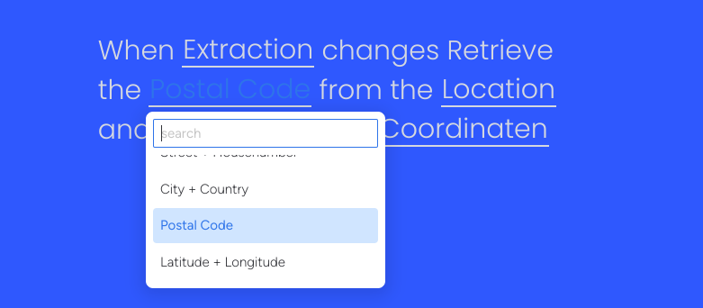 Configure the extraction of a postal code using the Postal Code Enricher