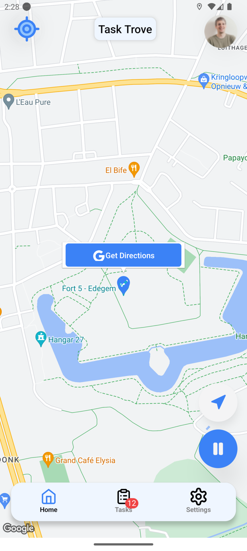 GeoTasker InApp TaskOnMap